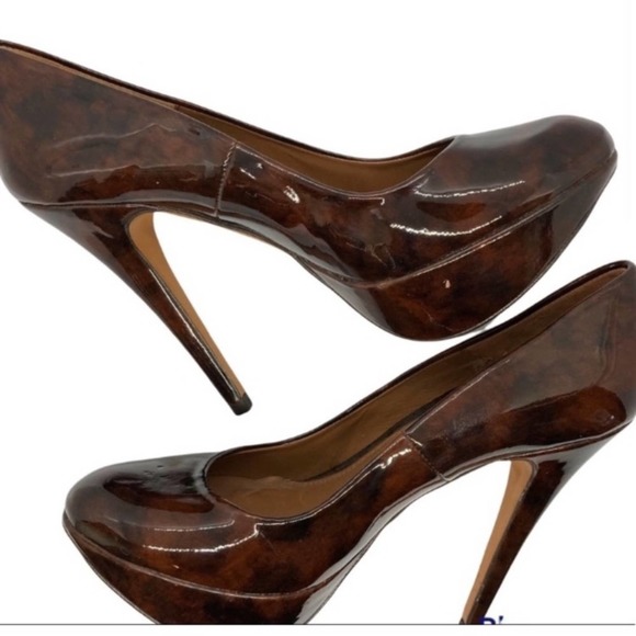 Zara Woman Brown Patent Leather High Heels Size 38/7.5 - Picture 2 of 8